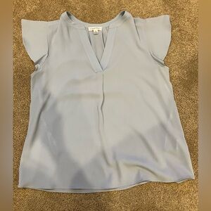 Calvin Klein Sky Blue V-Neck Blouse